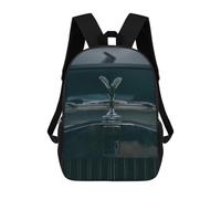 sinyumoney 3D Spirit of Ecstasy School Backpack Student Casual Backpack For Kid's Children's Daypack Bookbag Hiking Sports Outdoor Work Travel Laptop Bag 17inch
