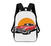 sinyumoney 3D Sport Car Print Children Backpack for School Students Backpacks Schoolbag Shoulder Book Bags 17inch