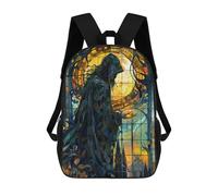 sinyumoney 3D Stained Glass Mage School Backpack Student Casual Backpack For Kid's Children's Daypack Bookbag Hiking Sports Outdoor Work Travel Laptop Bag 17inch