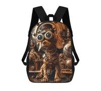 sinyumoney 3D Steampunk Dog Cocker Kid's Backpack Waterproof 17inch School Bag Cute Rucksacks Fashion Casual Schoolbag for Kids for Girl Boy School