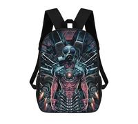 sinyumoney 3D Steampunk Gas Mask Art Print Kid's Backpack Waterproof School Bag Bookbag Cute Rucksacks Fashion Casual Schoolbag for Kids for Girl Boy School 17inch