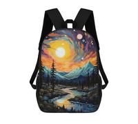 sinyumoney 3D Sundrop Mountain Stream Kid's Backpack Waterproof 17inch School Bag Cute Rucksacks Fashion Casual Schoolbag for Kids for Girl Boy School
