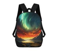 sinyumoney 3D Sunset Aurora Landscape School Backpack Student Casual Backpack For Kid's Children's Daypack Bookbag Hiking Sports Outdoor Work Travel Laptop Bag 17inch