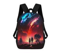 sinyumoney 3D Sunset Galaxy Landscape Kid's Backpack Waterproof 17inch School Bag Cute Rucksacks Fashion Casual Schoolbag for Kids for Girl Boy School