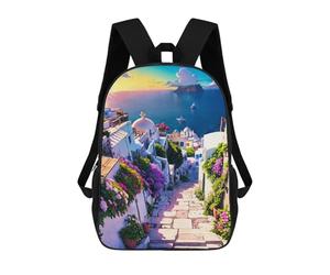 sinyumoney 3D Sunset Steps to Paradise Print Children Backpack for School Students Backpacks Schoolbag Shoulder Book Bags 17inch