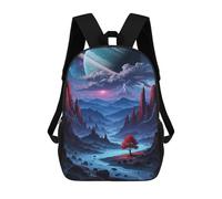 sinyumoney 3D Surreal Landscape with Red Tree 17 Inch School Backpack Student Casual Backpack For Kid's Children's Daypack Bookbag Hiking Sports Outdoor Work Travel Laptop Bag