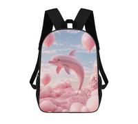sinyumoney 3D Surreal Pastel Dolphin 17 Inch School Backpack Student Casual Backpack For Kid's Children's Daypack Bookbag Hiking Sports Outdoor Work Travel Laptop Bag