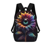 sinyumoney 3D Surreal Sunflower Eye Kid's Backpack Waterproof 17inch School Bag Cute Rucksacks Fashion Casual Schoolbag for Kids for Girl Boy School