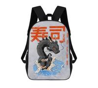 sinyumoney 3D Sushi Dragon School Backpack Student Casual Backpack For Kid's Children's Daypack Bookbag Hiking Sports Outdoor Work Travel Laptop Bag 17inch