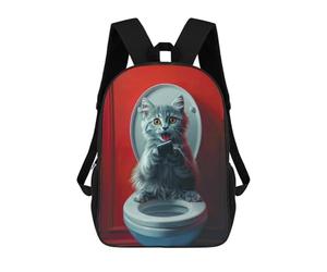 sinyumoney 3D Texting Tabby Printing Daypacks Kids Casual Backpack Knapsack High Capacity Rucksack Travel Laptop Book Bag 17inch