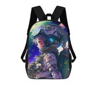 sinyumoney 3D The Astronaut Print Children Backpack for School Students Backpacks Schoolbag Shoulder Book Bags 17inch