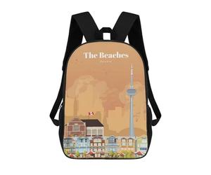 sinyumoney 3D The Beaches in Toronto Print Children Backpack for School Students Backpacks Schoolbag Shoulder Book Bags 17inch
