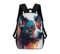 sinyumoney 3D The Courage Dog Kid's Backpack Waterproof 17inch School Bag Cute Rucksacks Fashion Casual Schoolbag for Kids for Girl Boy School