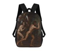 sinyumoney 3D The Expulsion of Adam Printing Daypacks Kids Casual Backpack Knapsack High Capacity Rucksack Travel Laptop Book Bag 17inch