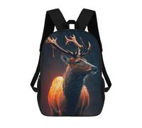 sinyumoney 3D The Glowing Deer School Backpack Student Casual Backpack For Kid's Children's Daypack Bookbag Hiking Sports Outdoor Work Travel Laptop Bag 17inch