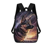sinyumoney 3D Thundering Canine Majesty -4 Kid's Backpack Waterproof School Bag Bookbag Cute Rucksacks Fashion Casual Schoolbag for Kids for Girl Boy School 17inch