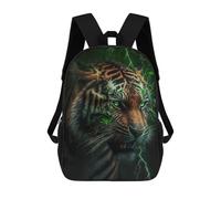 sinyumoney 3D Thundering Tiger Majesty School Backpack for Kids Adult,Animal Schoolbags Large Bookbags Casual Daypack with Side Mesh Pocket 17inch