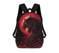 sinyumoney 3D Tiger Red Mystic Kid's Backpack Waterproof School Bag Bookbag Cute Rucksacks Fashion Casual Schoolbag for Kids for Girl Boy School 17inch