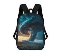 sinyumoney 3D Tornado Approaching School Backpack for Kids Adult,Animal Schoolbags Large Bookbags Casual Daypack with Side Mesh Pocket 17inch