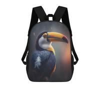 sinyumoney 3D Toucan Bird Animals Printing Daypacks Kids Casual Backpack Knapsack High Capacity Rucksack Travel Laptop Book Bag 17inch