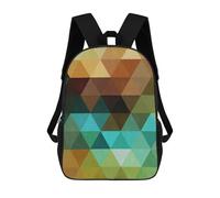 sinyumoney 3D Triangular Pattern V Printing Daypacks Kids Casual Backpack Knapsack High Capacity Rucksack Travel Laptop Book Bag 17inch