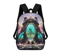 sinyumoney 3D Underwater Portal Fantasy Scene Kid's Backpack Waterproof School Bag Bookbag Cute Rucksacks Fashion Casual Schoolbag for Kids for Girl Boy School 17inch