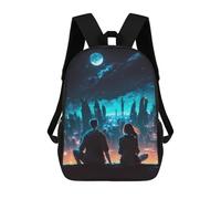 sinyumoney 3D Urban Stargazing School Backpack Student Casual Backpack For Kid's Children's Daypack Bookbag Hiking Sports Outdoor Work Travel Laptop Bag 17inch