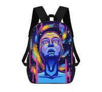 sinyumoney 3D Vibrant Cosmic Portrait Kid's Backpack Waterproof School Bag Bookbag Cute Rucksacks Fashion Casual Schoolbag for Kids for Girl Boy School 17inch