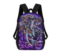sinyumoney 3D Vibrant Elephant Deity Artwork Kid's Backpack Waterproof School Bag Bookbag Cute Rucksacks Fashion Casual Schoolbag for Kids for Girl Boy School 17inch