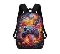 sinyumoney 3D Vibrant Gaming Controller Artwork -109 School Backpack for Kids Adult,Animal Schoolbags Large Bookbags Casual Daypack with Side Mesh Pocket 17inch