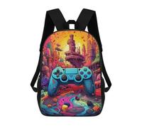 sinyumoney 3D Vibrant Gaming Controller Artwork -151 Print Children Backpack for School Students Backpacks Schoolbag Shoulder Book Bags 17inch