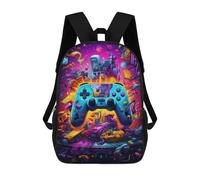 sinyumoney 3D Vibrant Gaming Controller Artwork -35 Kid's Backpack Waterproof School Bag Bookbag Cute Rucksacks Fashion Casual Schoolbag for Kids for Girl Boy School 17inch