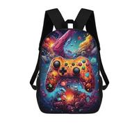 sinyumoney 3D Vibrant Gaming Controller Artwork -41 School Backpack for Kids Adult,Animal Schoolbags Large Bookbags Casual Daypack with Side Mesh Pocket 17inch