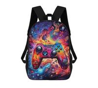 sinyumoney 3D Vibrant Gaming Controller Artwork -54 Kid's Backpack Waterproof School Bag Bookbag Cute Rucksacks Fashion Casual Schoolbag for Kids for Girl Boy School 17inch