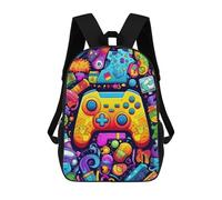 sinyumoney 3D Vibrant Gaming Controller Illustration -2 Print Children Backpack for School Students Backpacks Schoolbag Shoulder Book Bags 17inch