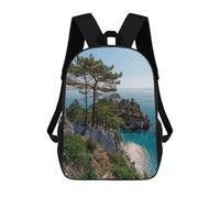 sinyumoney 3D Virgin Island School Backpack Student Casual Backpack For Kid's Children's Daypack Bookbag Hiking Sports Outdoor Work Travel Laptop Bag 17inch