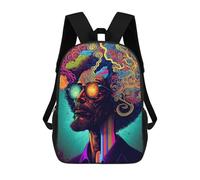 sinyumoney 3D Visionary -1 Print Children Backpack for School Students Backpacks Schoolbag Shoulder Book Bags 17inch