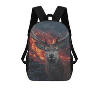 sinyumoney 3D Volcanic Deer Majesty Kid's Backpack Waterproof School Bag Bookbag Cute Rucksacks Fashion Casual Schoolbag for Kids for Girl Boy School 17inch