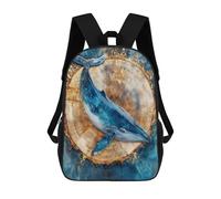 sinyumoney 3D Whale Art Ocean Decor-3 Kid's Backpack Waterproof School Bag Bookbag Cute Rucksacks Fashion Casual Schoolbag for Kids for Girl Boy School 17inch