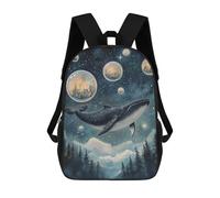 sinyumoney 3D Whale Dreams in Bubble City Print Children Backpack for School Students Backpacks Schoolbag Shoulder Book Bags 17inch