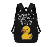 sinyumoney 3D What The Duck Kid's Backpack Waterproof 17inch School Bag Cute Rucksacks Fashion Casual Schoolbag for Kids for Girl Boy School