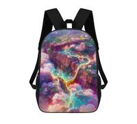 sinyumoney 3D Whimsical Canyon Landscape Print Children Backpack for School Students Backpacks Schoolbag Shoulder Book Bags 17inch