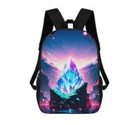 sinyumoney 3D Whispering Crystal Vault School Backpack Student Casual Backpack For Kid's Children's Daypack Bookbag Hiking Sports Outdoor Work Travel Laptop Bag 17inch