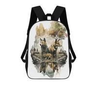 sinyumoney 3D Wild Dog in Leak Printing Daypacks Kids Casual Backpack Knapsack High Capacity Rucksack Travel Laptop Book Bag 17inch