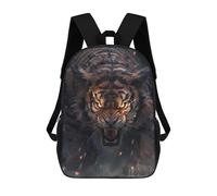 sinyumoney 3D Wild Tiger Roar 17 Inch School Backpack Student Casual Backpack For Kid's Children's Daypack Bookbag Hiking Sports Outdoor Work Travel Laptop Bag