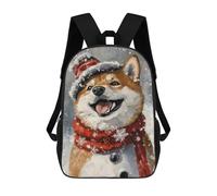 sinyumoney 3D Winter Dog Portrait-1 Print Children Backpack for School Students Backpacks Schoolbag Shoulder Book Bags 17inch