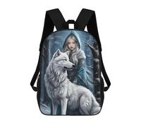 sinyumoney 3D Winter Guardian A Mystical Tale Kid's Backpack Waterproof School Bag Bookbag Cute Rucksacks Fashion Casual Schoolbag for Kids for Girl Boy School 17inch