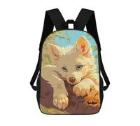 sinyumoney 3D Wolf Dog Cute Forest Kid's Backpack Waterproof 17inch School Bag Cute Rucksacks Fashion Casual Schoolbag for Kids for Girl Boy School