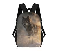 sinyumoney 3D Wolf in Snow with Fire Effect Kid's Backpack Waterproof 17inch School Bag Cute Rucksacks Fashion Casual Schoolbag for Kids for Girl Boy School