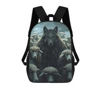 sinyumoney 3D Wolf Mask Sheep Art Printing Daypacks Kids Casual Backpack Knapsack High Capacity Rucksack Travel Laptop Book Bag 17inch